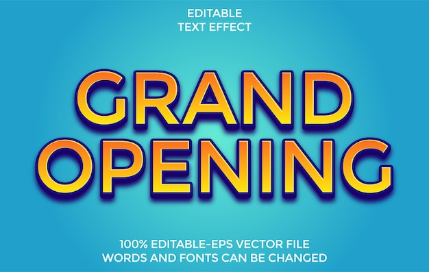 Grand opening text effect template use for branding and business