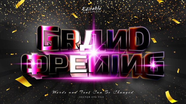 Vector grand opening text effect