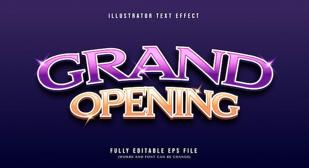 Grand opening text effect