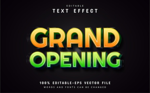 Grand opening text effects