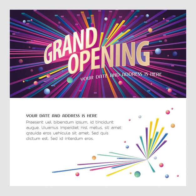 Grand opening vector illustration invitation card for new store