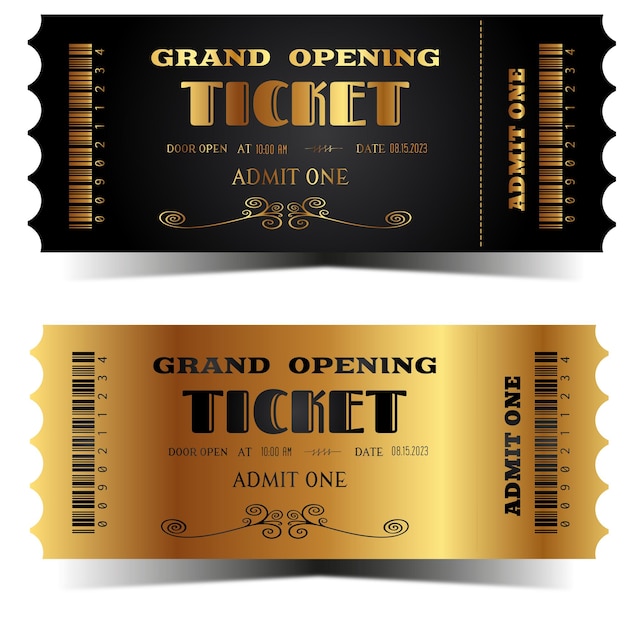 Grand opening vip set gold tickets