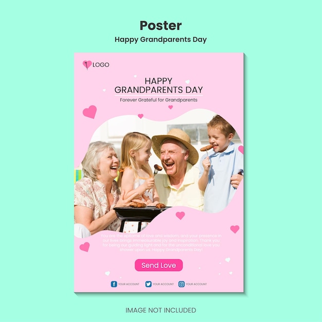 Vector grand parents day wishing poster design vector file