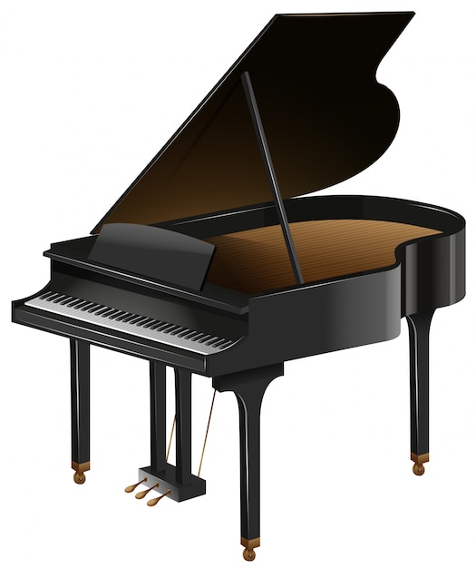 Vector grand piano met de bovenkant geopend