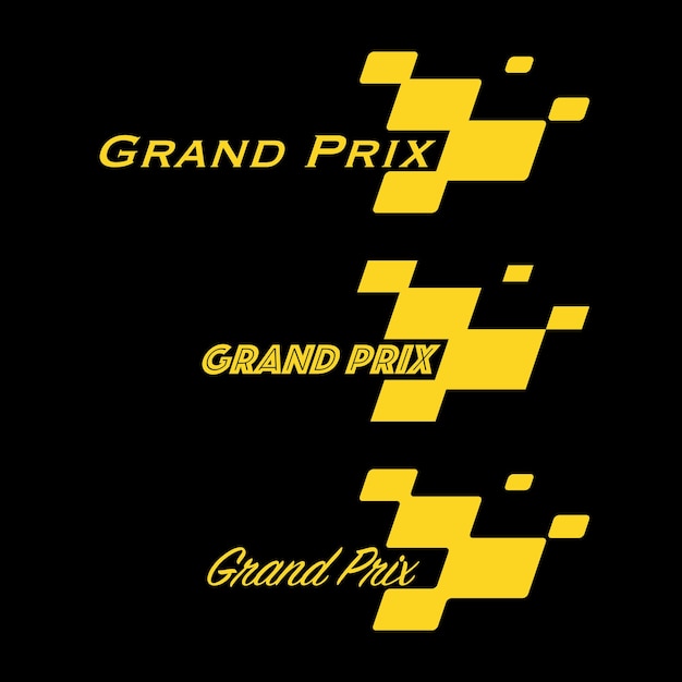 Grand Prix geel geruite tekstset