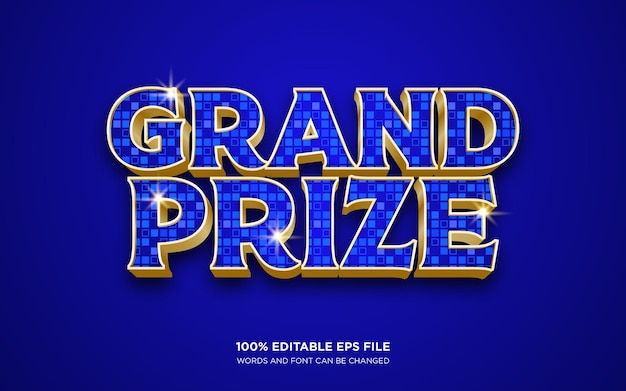 Vector grand prize 3d text style effect