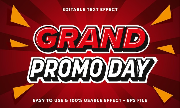 grand promo day Editable text effect template