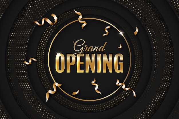 Vector grand re-opening golden banner