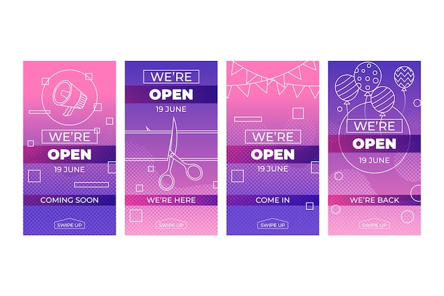 Grand re-opening instagram stories design