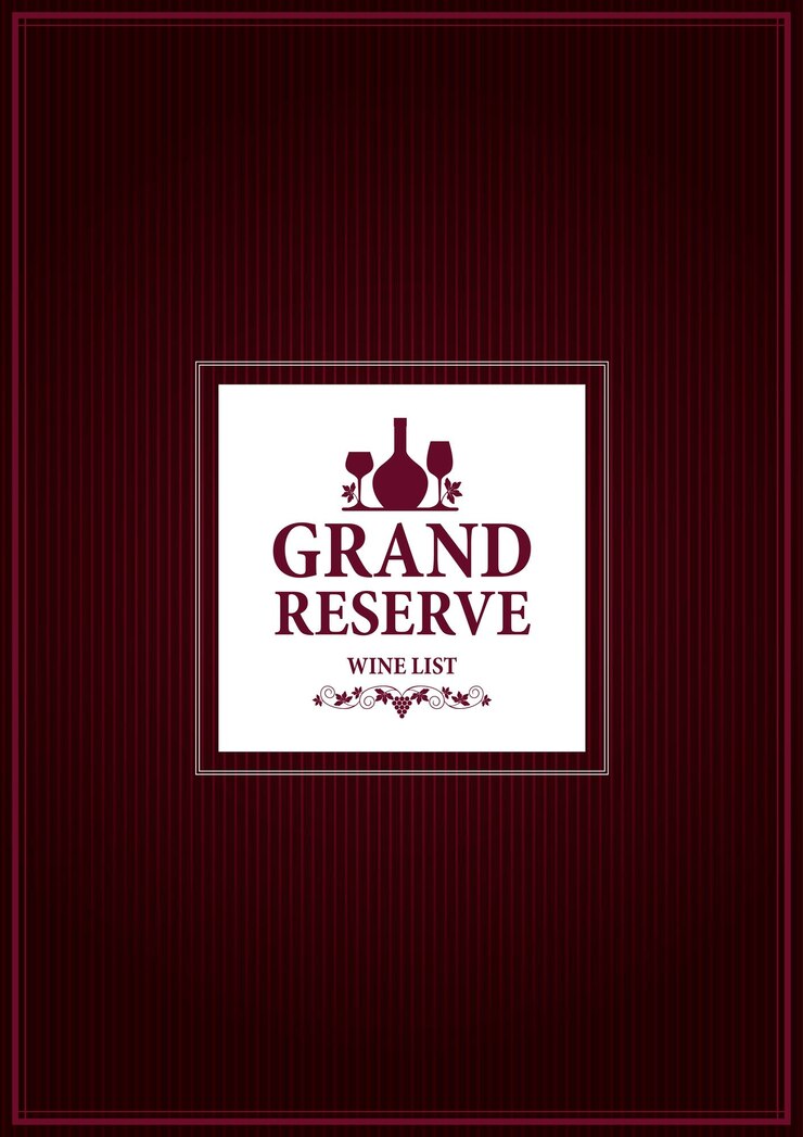 Vector grand reserve wine list on a violet background