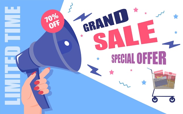 Offerta speciale di grande vendita fino al 70% di sconto