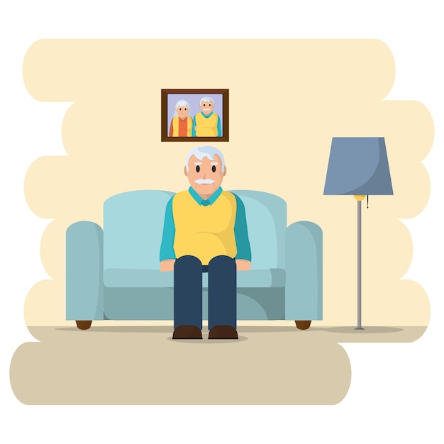 Vector grandfather cartoon design