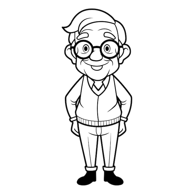 Vector grandfather cartoon mascot character vector illustration eps10