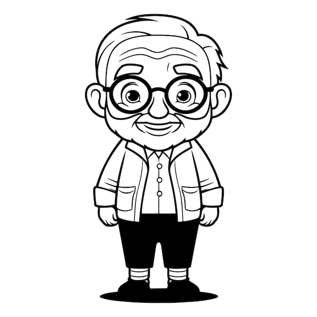 Grandfather Cartoon Mascot Character Vector Illustration EPS10