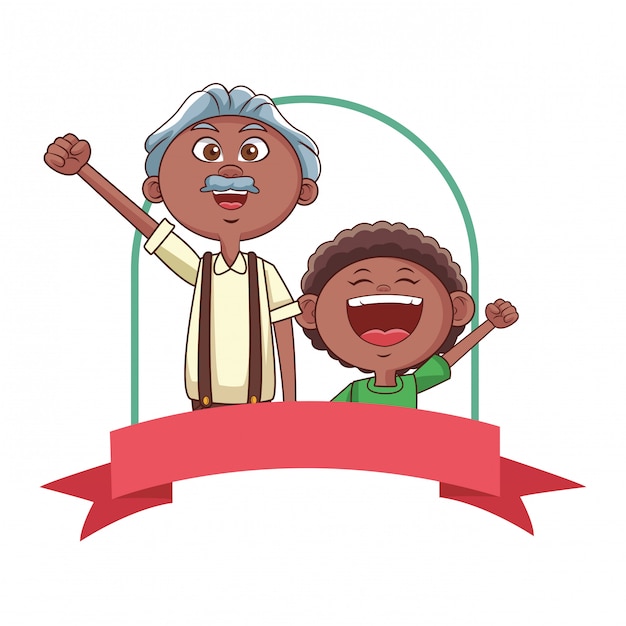 Grandfather and grandson banner