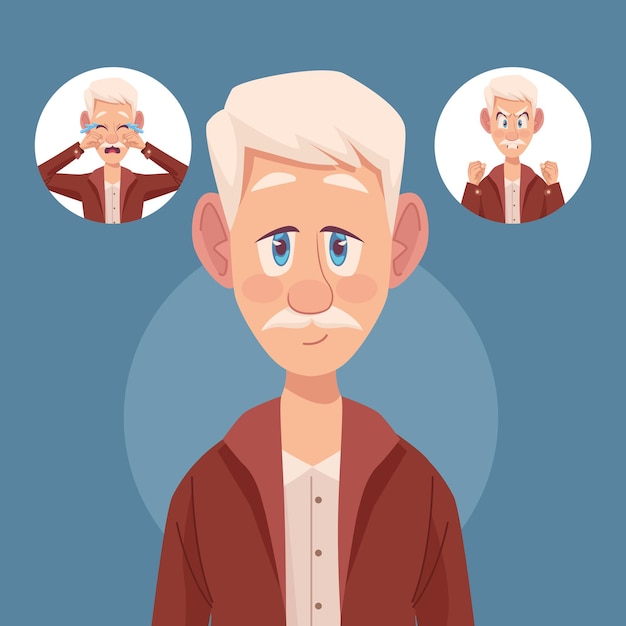 Vector grandfather lossing memory