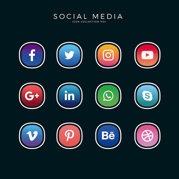 Vector grandient social media icons