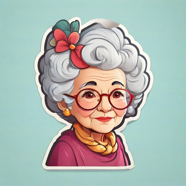 Vector grandma cartoon vector background