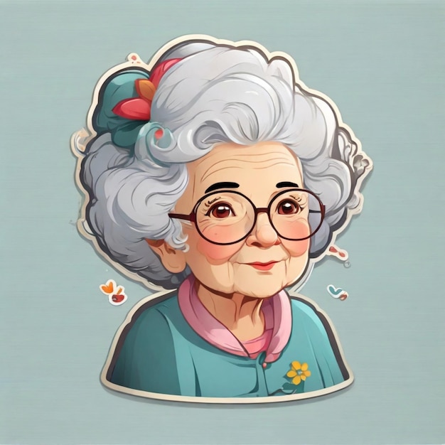 Vector grandma cartoon vector background