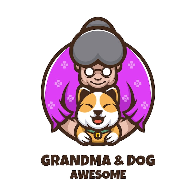 Logo della nonna e del cane