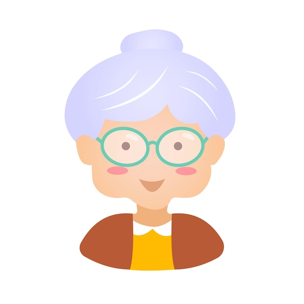 Vector grandma in green glasses