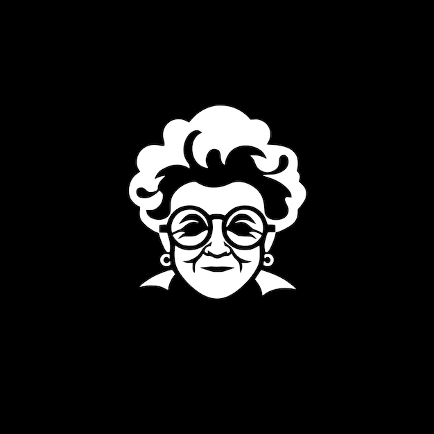 Vector grandma minimalist and simple silhouette vector illustration