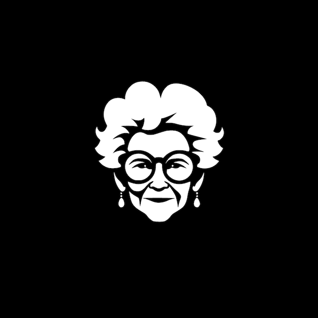 Vector grandma minimalist and simple silhouette vector illustration