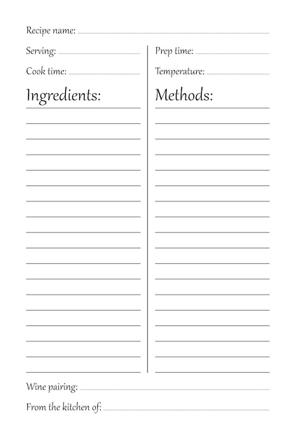 grandma's favorite recipes for my granddaughter manuscript, 6 x 9 inches