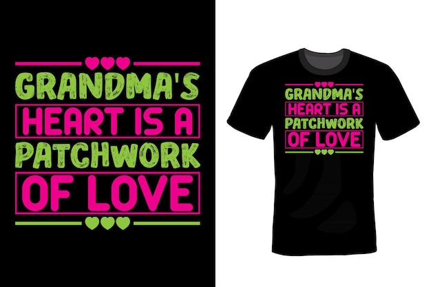 할머니 티셔츠 디자인, 타이포그래피, 빈티지