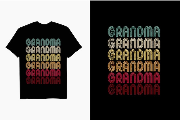 Grandma Typography Retro sunset retro vintage TShirt design