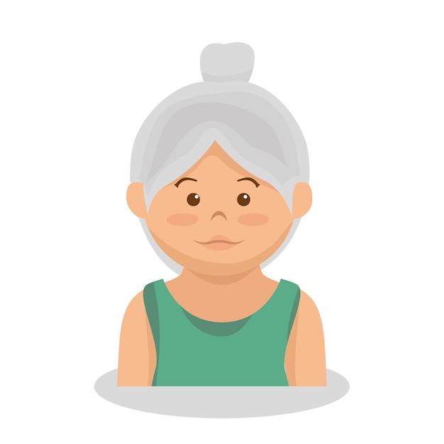 grandmother avatar character member vector illustration design