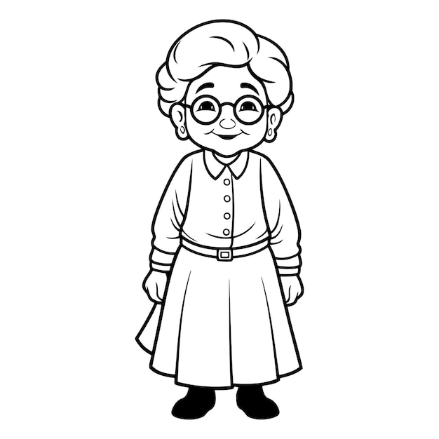 Vector grandmother cartoon icon grandparent avatar person people and human theme isolated design