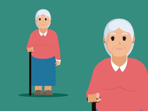 Grandmother cute cartoon vector illustration graphic design