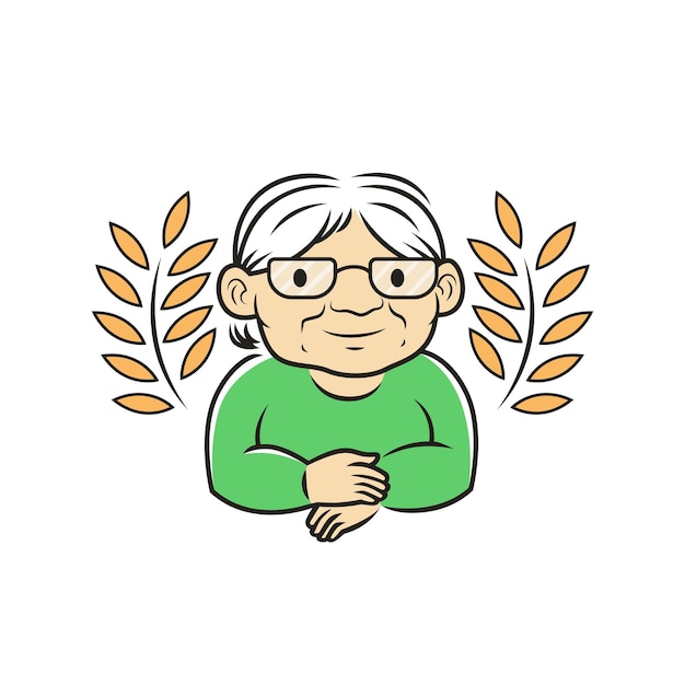 grandmother farm logo vector illustration