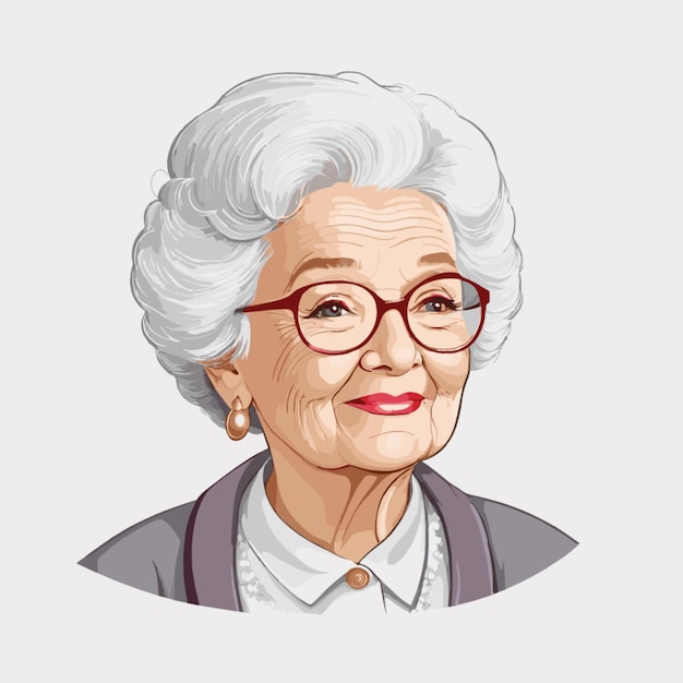 Grandmother vector on a white background