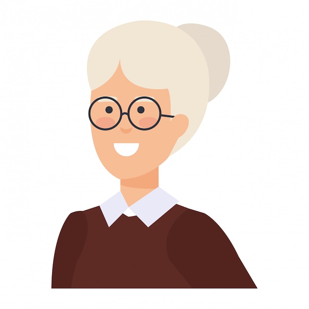 Vector grandmother with december clothes