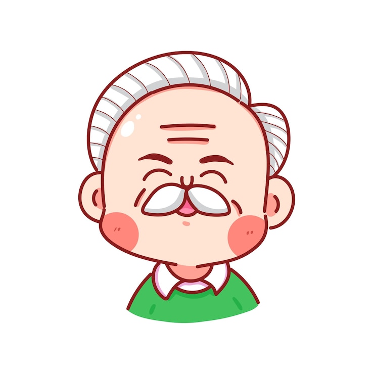 Vector 할아버지 만화 음식 로고 귀여운 할아버지 캐릭터 마스코트 아이콘 기호 벡터 일러스트