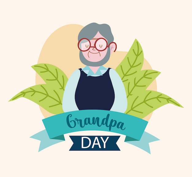 Vector grandpa day card