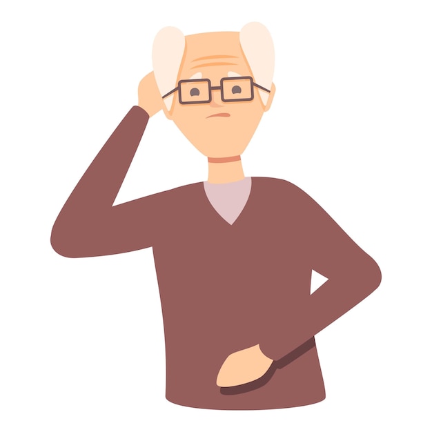 Vector grandpa dementia icon cartoon vector old senior disease alzheimer care