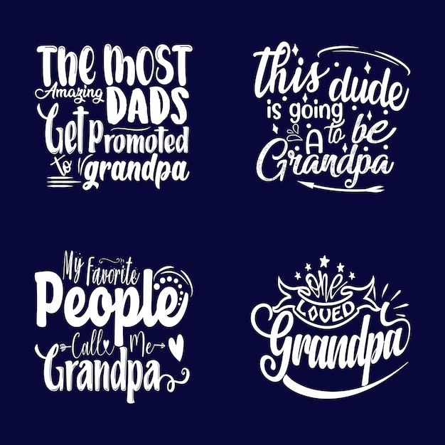 Grandpa tshirt design typography set vector art