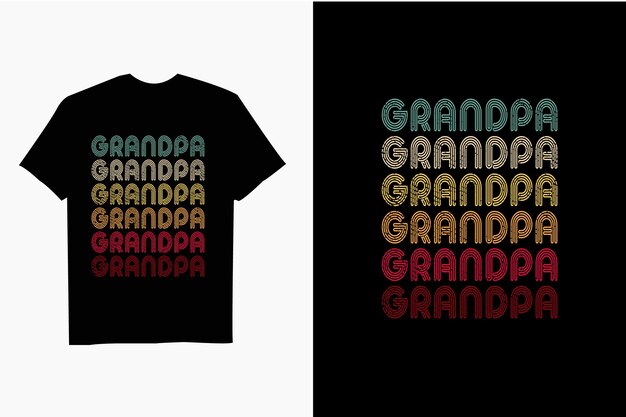 Grandpa Typography Retro sunset retro vintage TShirt design