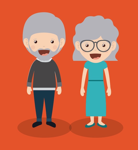 Vector grandparents concept design