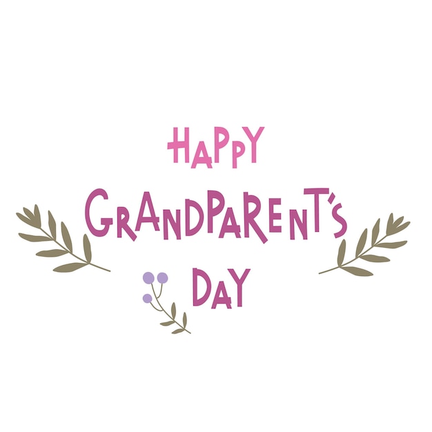 Vector grandparents day greeting card text