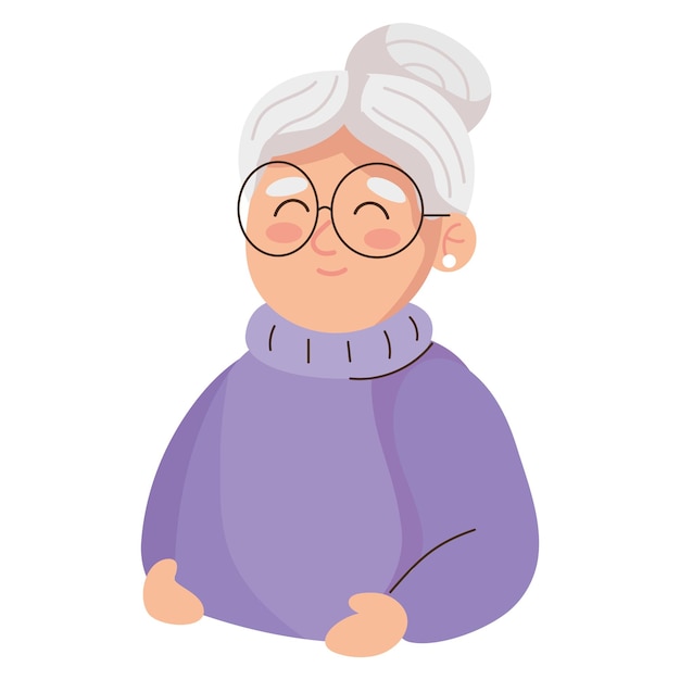 Vector grandparents day old granny icon