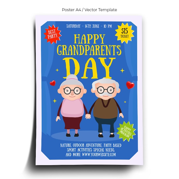 Premium Vector Grandparents day poster template