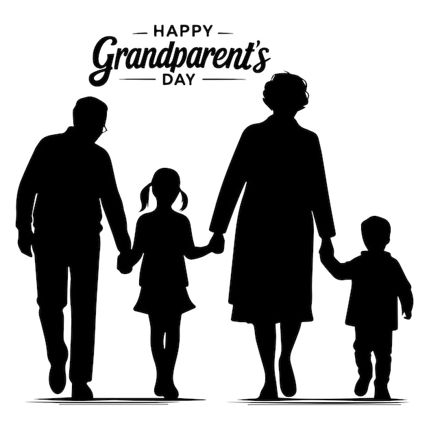Vector grandparents day silhouette vector illustration