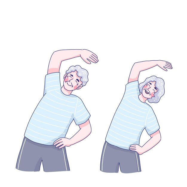 Grandparents exercise illustration design