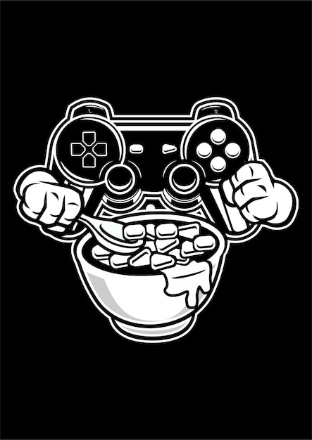 Vector granen gamer cartoon illustratie