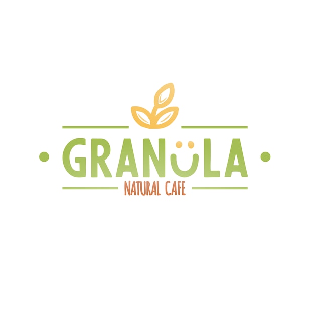 Logotipo di caffè naturale granola.