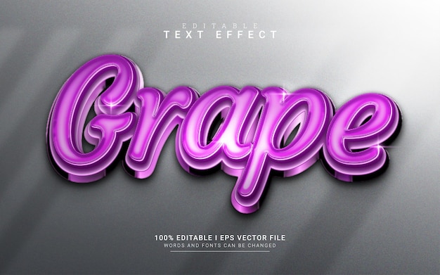 Grape 3d style text effect